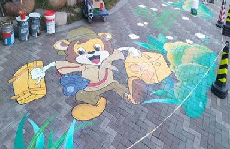 田东夏季画地面彩绘会遇到的问题