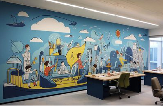 田东办公室墙绘的特点。