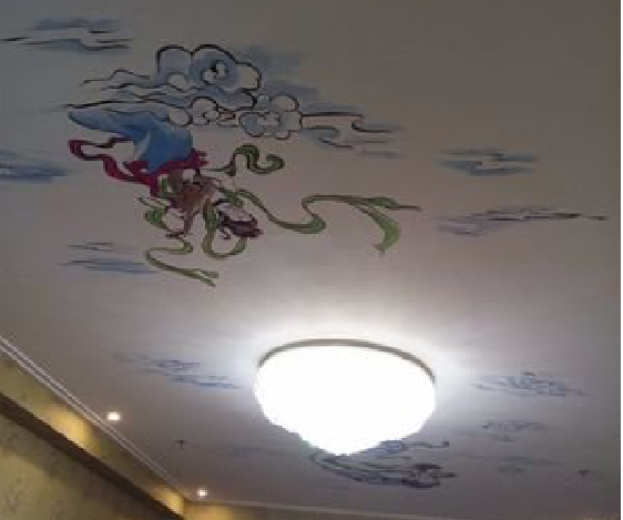 田东如何快速绘制天花板上的手绘墙？